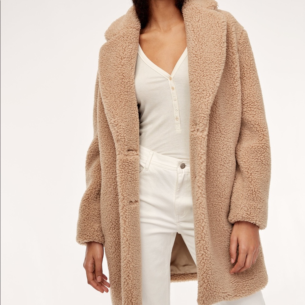 Aritzia Wilfred Free Teddy Cocoon Coat